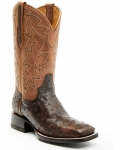 New Arrivals Shyanne Women's Mia Exotic Full Quill Ostrich Western Boots - Broad Square Toe | Chocolate