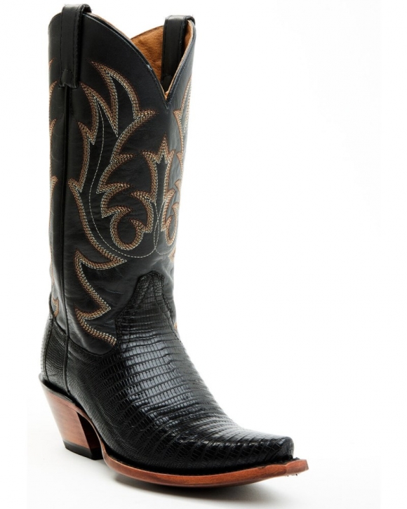 New Arrivals Shyanne Women's Ebonie Exotic Lizard Western Boots - Snip Toe | Black