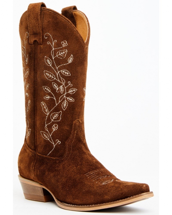 New Arrivals Shyanne Women's Bambi Suede Western Boots - Snip Toe | Brown