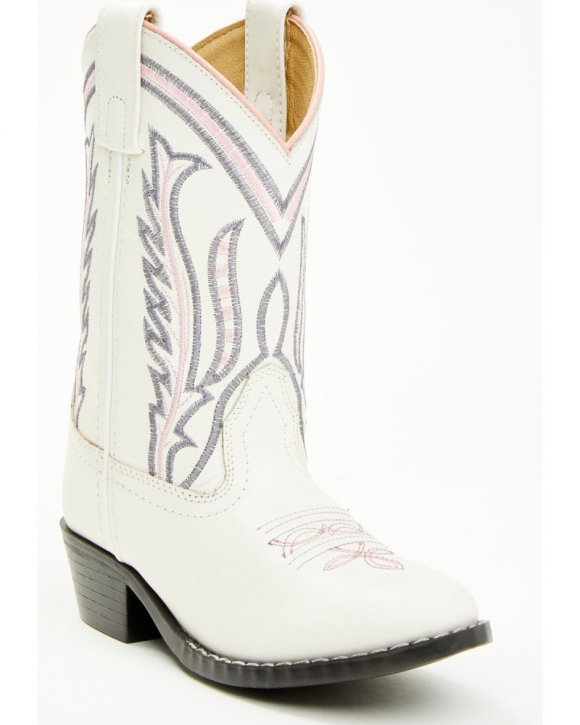 New Arrivals Shyanne Girls' Cassie Western Boots - Round Toe | White
