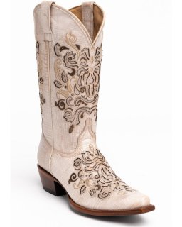 New Arrivals Shyanne Women's Natalie Western Boots - Snip Toe | Ivory