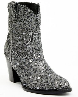New Arrivals Shyanne Women's Dolly Western Booties - Round Toe | Silver