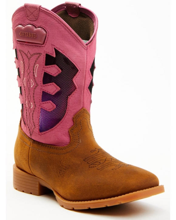 New Arrivals Shyanne Girls' Light-Up Western Boots - Round Toe | Pink