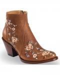 New Arrivals Shyanne Women's Millie Floral Embroidered Booties - Round Toe | Brown New Arrivals Shyanne Women's Millie Floral Embroidered Booties - Round Toe | Brown