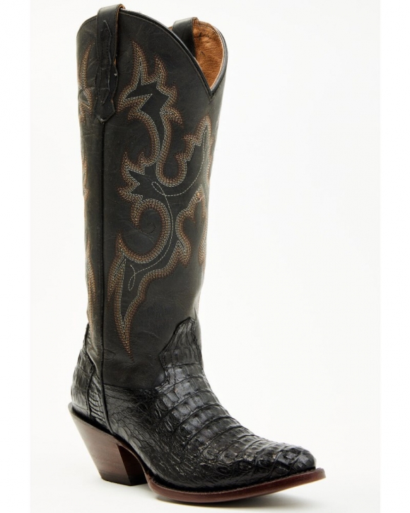 New Arrivals Shyanne Women's Layla Exotic Caiman Western Boots - Round Toe | Black