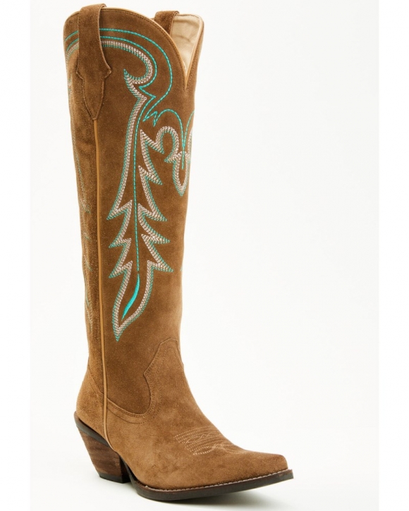 New Arrivals Shyanne Women's Rowan Tall Suede Western Boots - Snip Toe | Brown