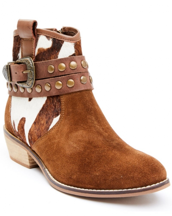 New Arrivals Shyanne Women's Raelynn Fashion Booties - Round Toe | Brown