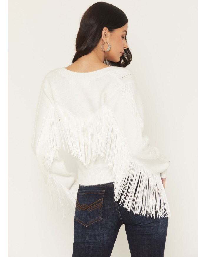 Promotion Idyllwind Women's Strombury Fringe Sweater | Cream