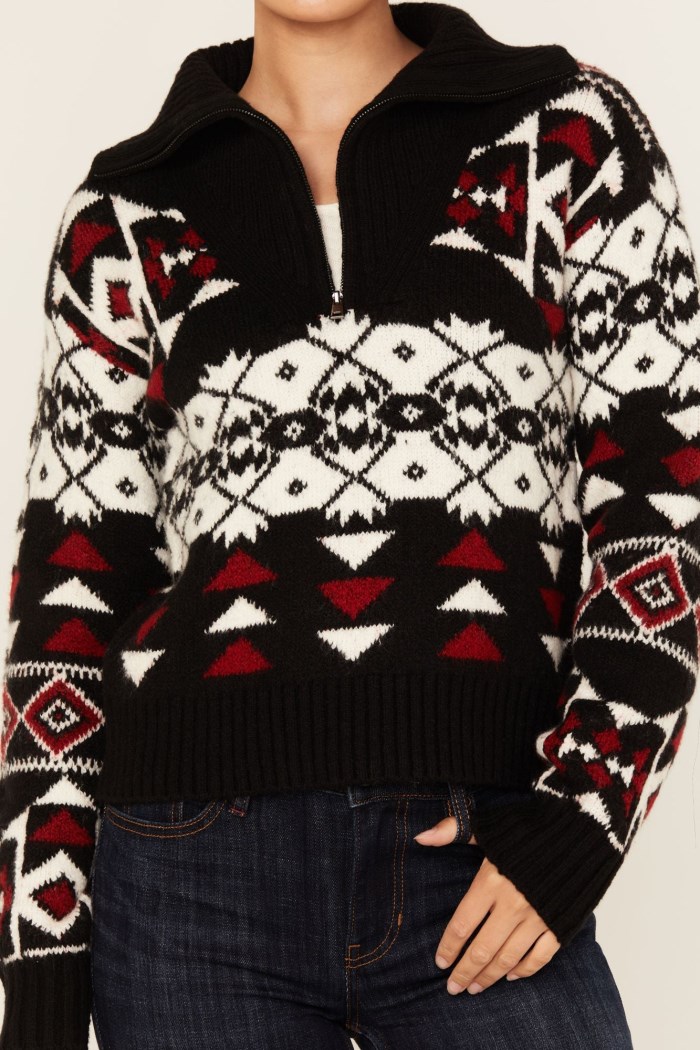 Promotion Idyllwind Women's Alpine Zip Front Sweater | Black