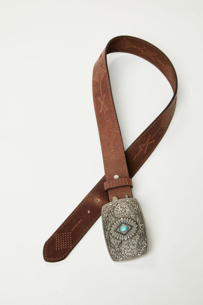 Promotion Idyllwind Women's Highland Embossed Buckle Belt | Dark Brown