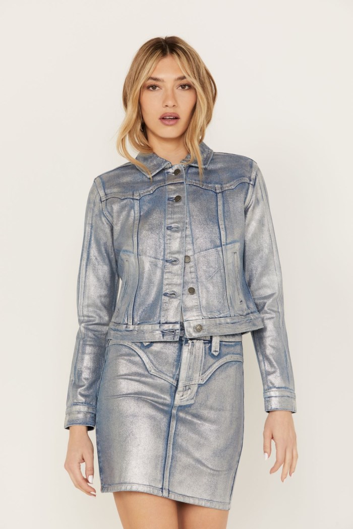 Promotion Idyllwind Women's Goldfinch Denim Foiled Jacket | Light Medium Wash