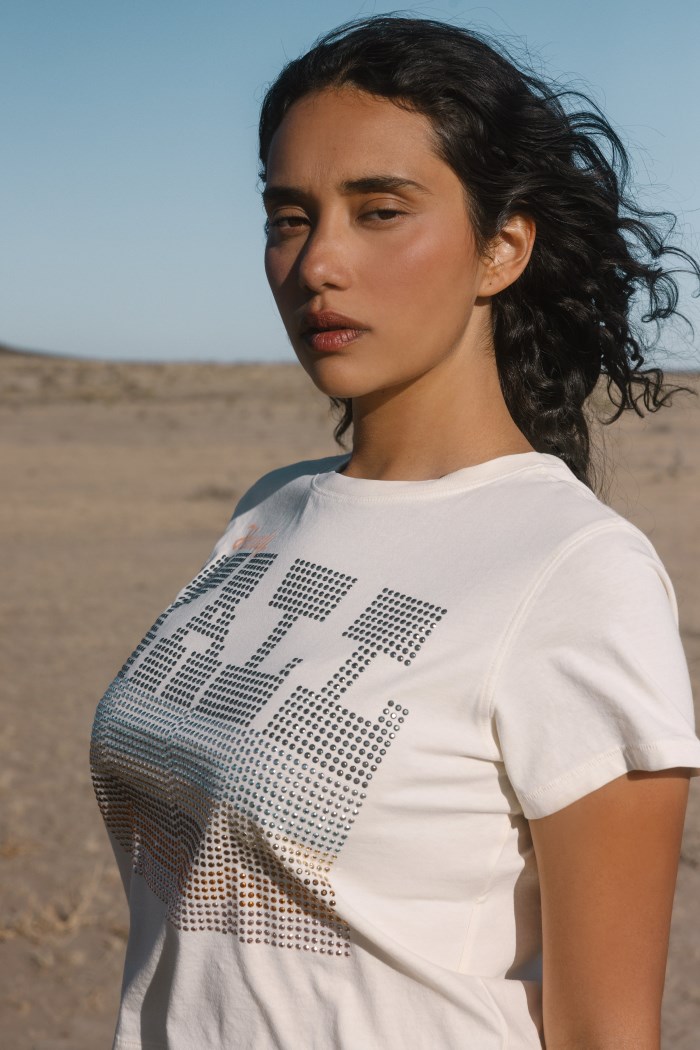 Promotion Idyllwind Women's Y'all Embellished Short Sleeve Cropped Graphic Tee | Ivory