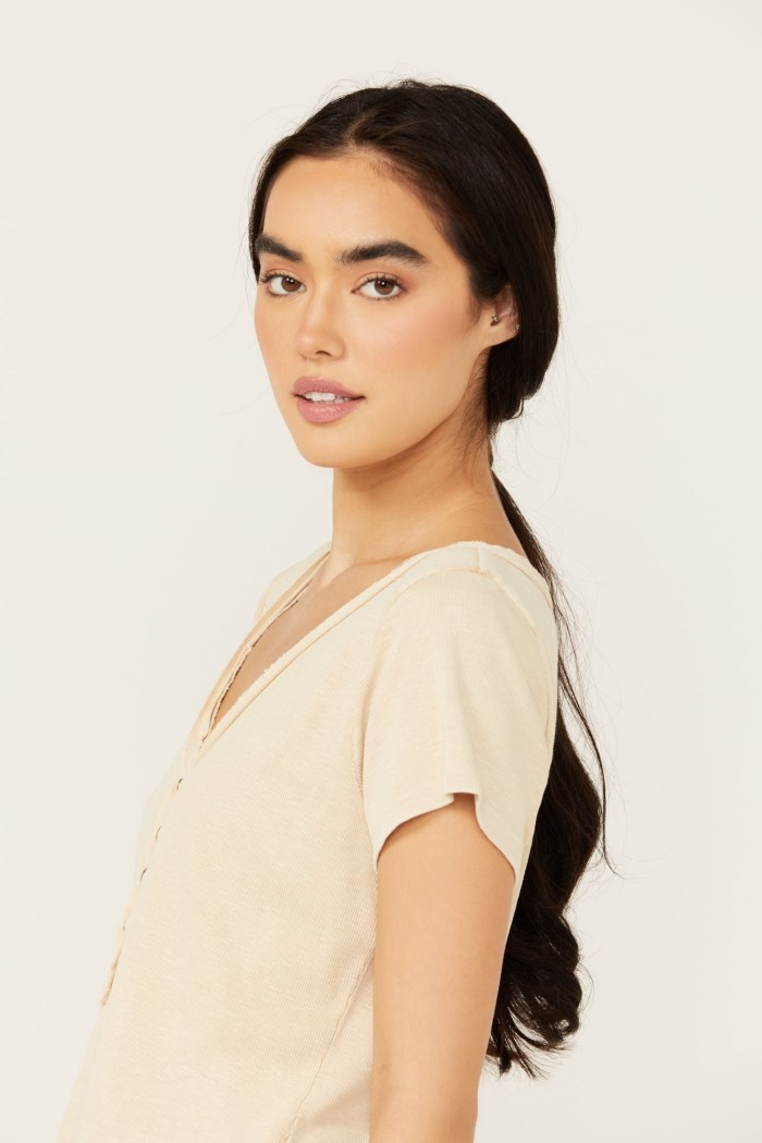 Promotion Idyllwind Women's Vaughn Henley Short Sleeve Shirt | Off White