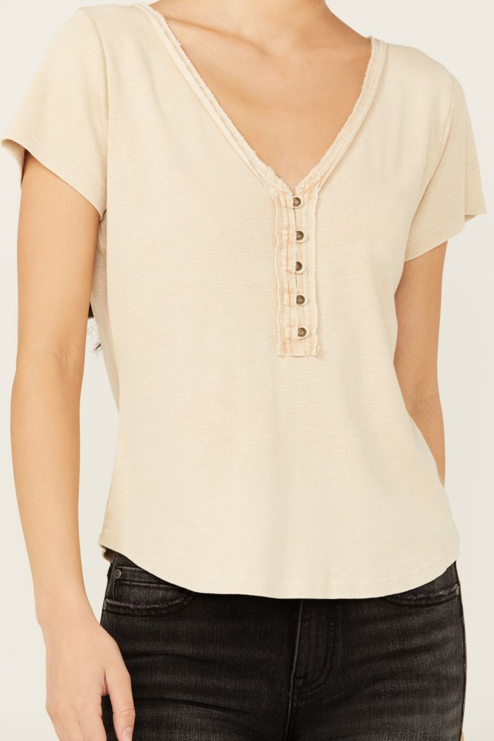 Promotion Idyllwind Women's Vaughn Henley Short Sleeve Shirt | Off White