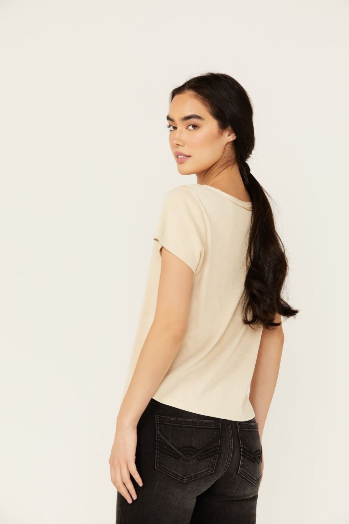 Promotion Idyllwind Women's Vaughn Henley Short Sleeve Shirt | Off White