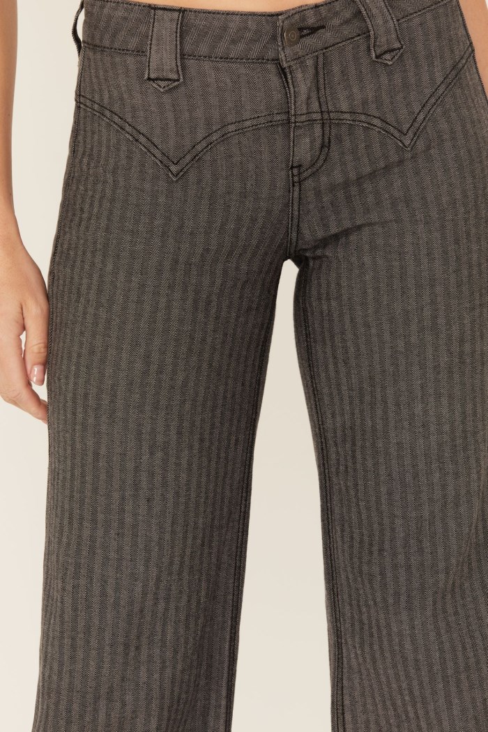 Promotion Idyllwind Women's Annex Herringbone Revel Mid Rise Stretch Trouser Pants | Black