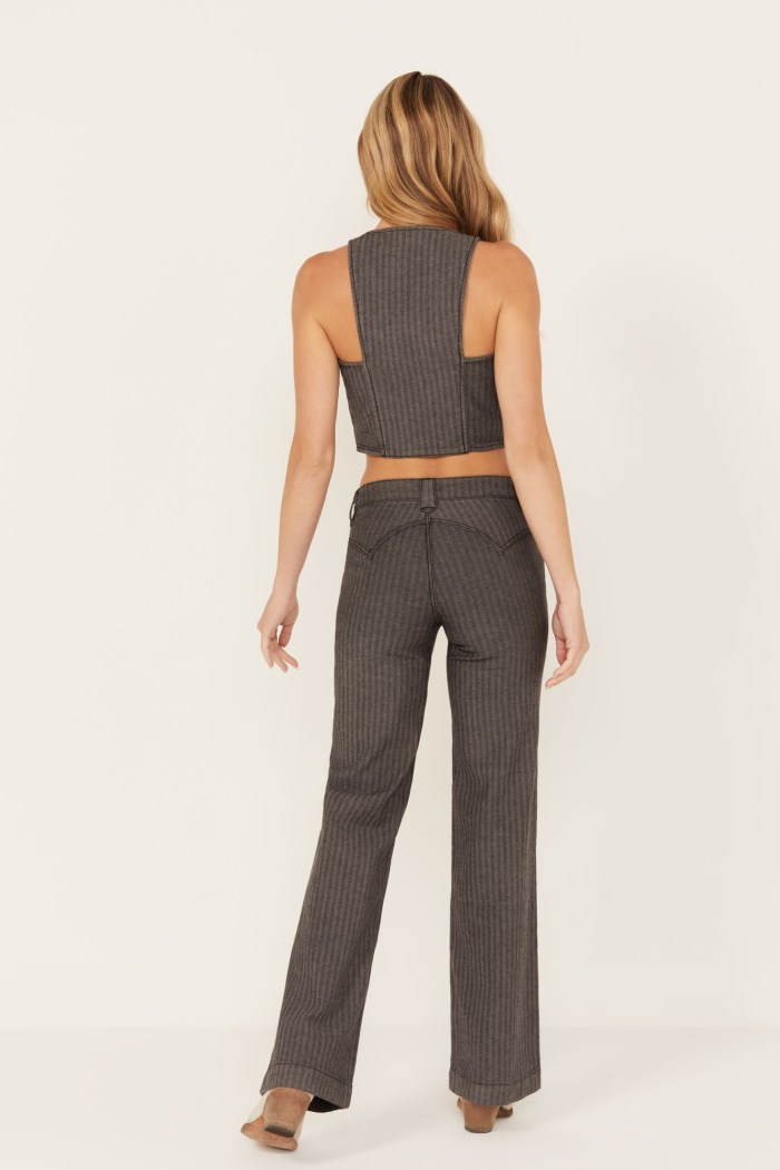 Promotion Idyllwind Women's Annex Herringbone Revel Mid Rise Stretch Trouser Pants | Black