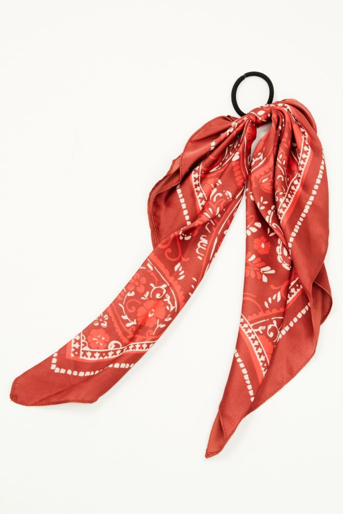Promotion Idyllwind Women's Peyton Bandana Print Hair Tie Set - 2 Piece | Dark Red