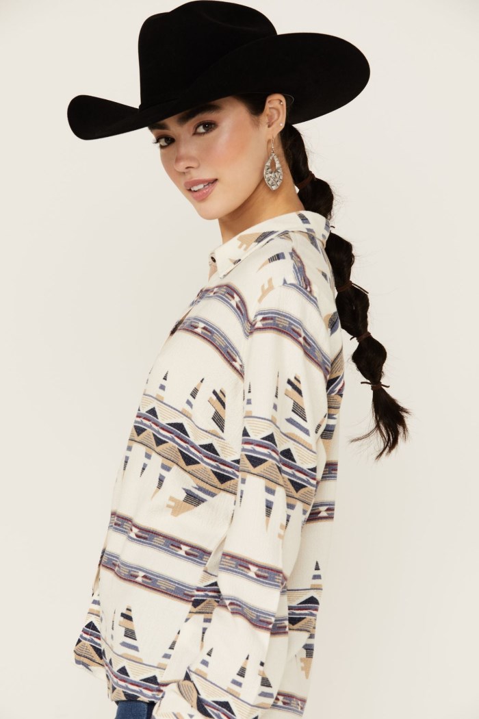 Promotion Idyllwind Women's Featherlight Printed Long Sleeve Pearl Snap Western Shirt | Ivory