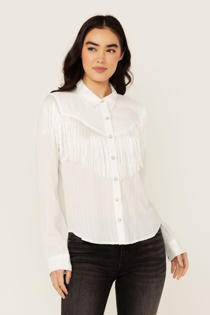Promotion Idyllwind Women's Etta Fringe Long Sleeve Snap Western Shirt | White