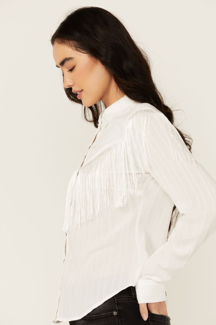 Promotion Idyllwind Women's Etta Fringe Long Sleeve Snap Western Shirt | White