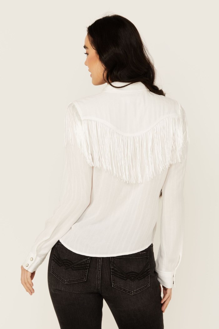 Promotion Idyllwind Women's Etta Fringe Long Sleeve Snap Western Shirt | White
