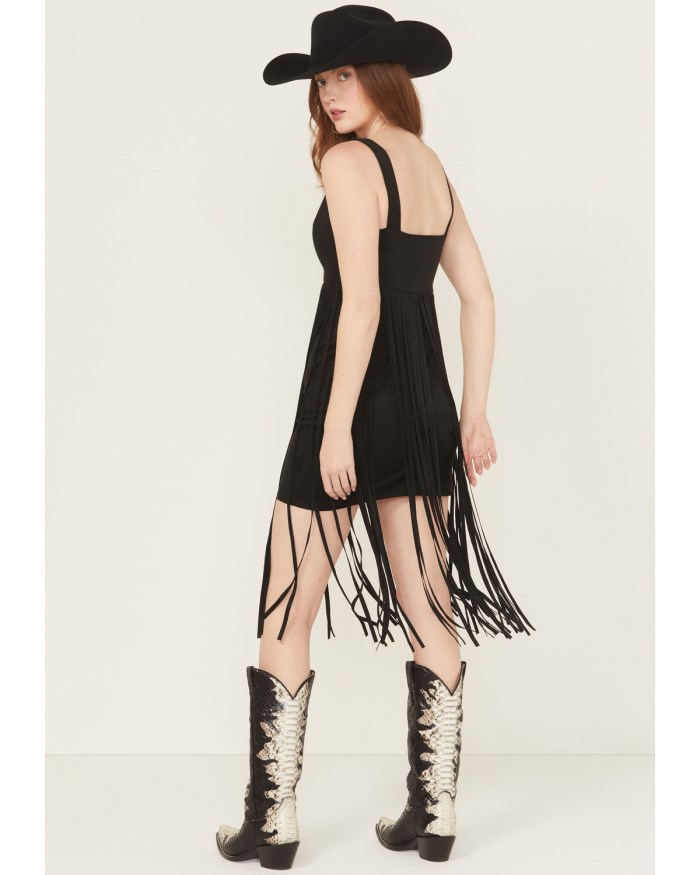 Promotion Idyllwind Women's Ramsey Concho Trim Faux Suede Mini Dress | Black