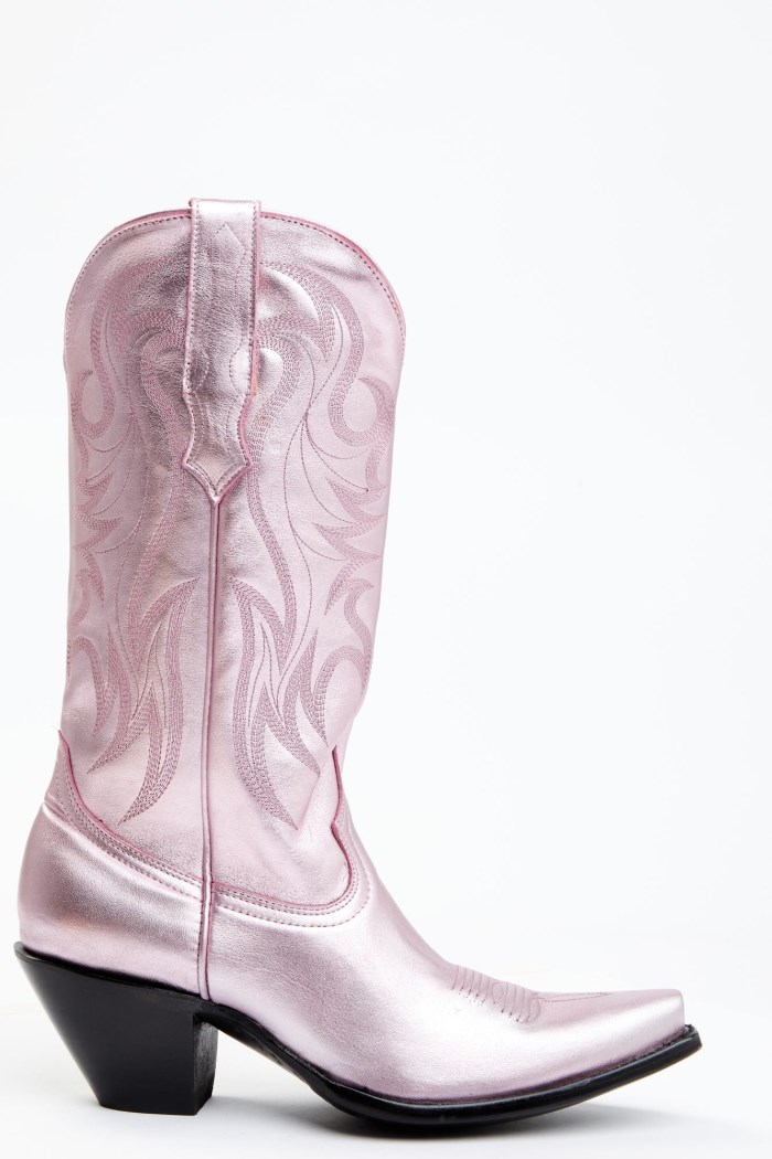 Promotion Idyllwind Women's Rose' Metallic Pink Leather Western Boots - Snip Toe | Pink
