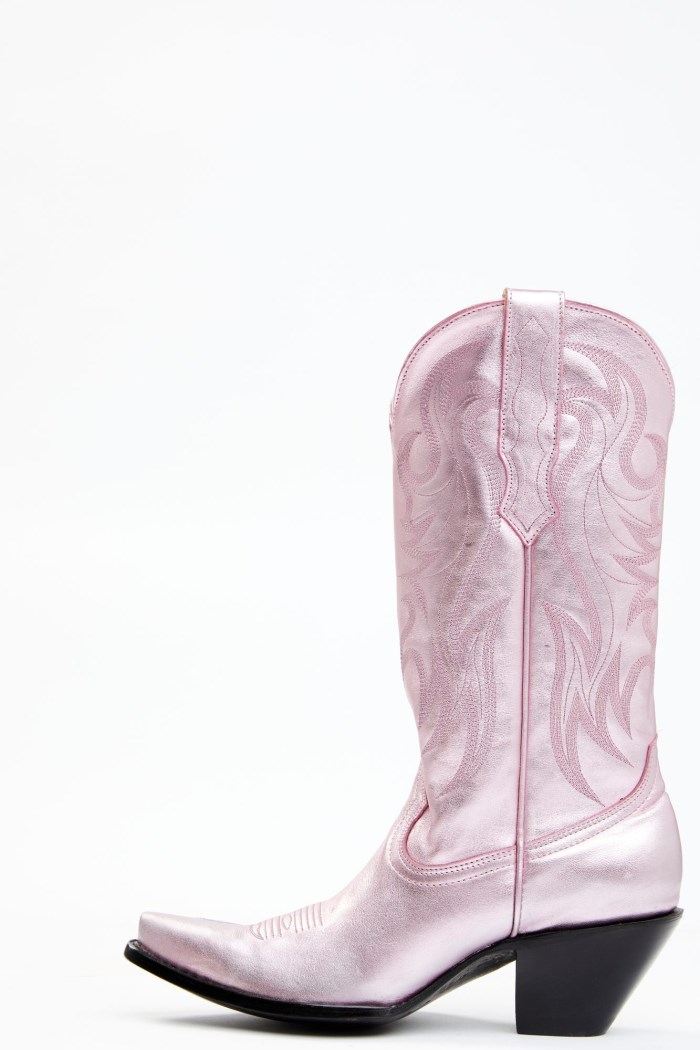 Promotion Idyllwind Women's Rose' Metallic Pink Leather Western Boots - Snip Toe | Pink