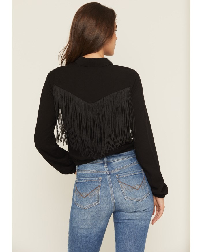 Promotion Idyllwind Women's Richfield Fringe Long Sleeve Snap Western Shirt | Black
