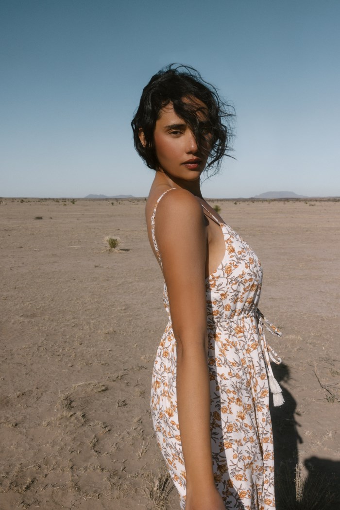 Promotion Idyllwind Women's Sugarland Printed High-Low Maxi Dress | Ivory