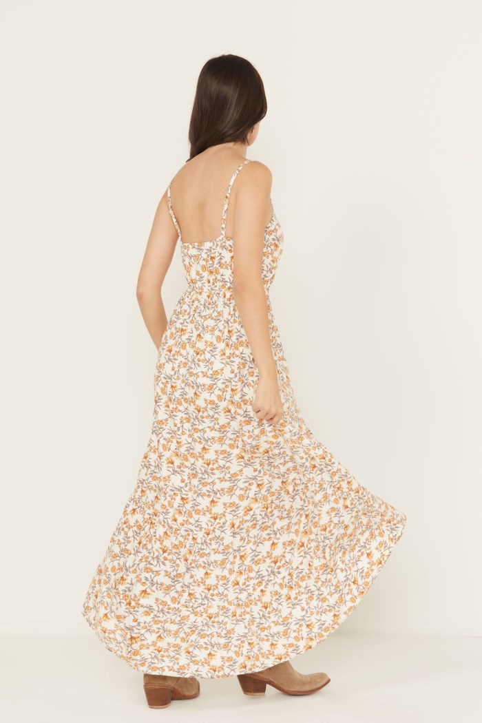 Promotion Idyllwind Women's Sugarland Printed High-Low Maxi Dress | Ivory