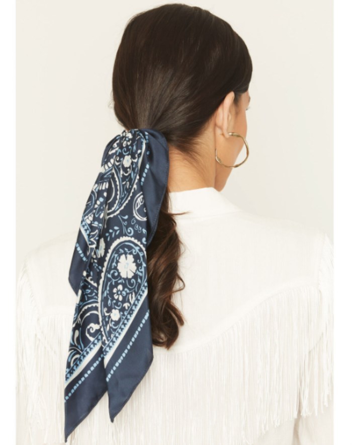 Promotion Idyllwind Women's Peyton Bandana Print Hair Tie Set - 2 Piece | Dark Blue
