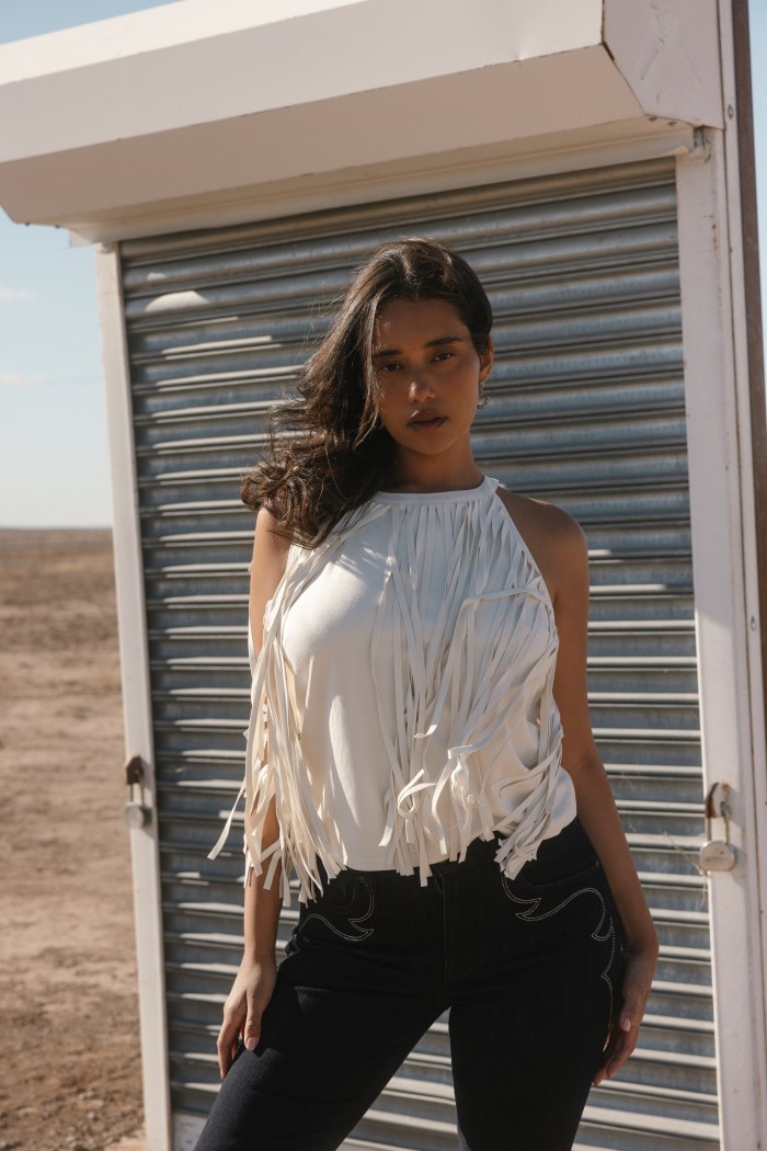 Promotion Idyllwind Women's Madie Faux Suede Fringe Tank | Ivory