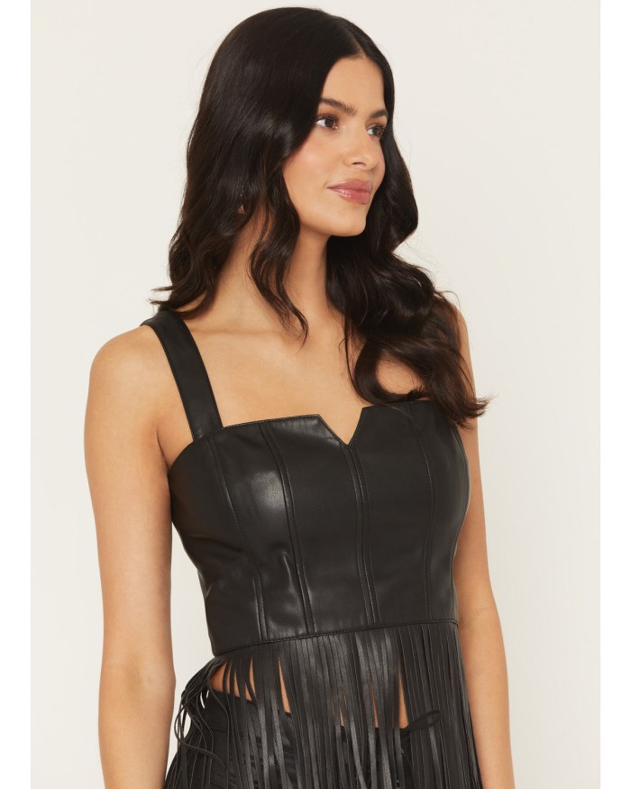 Promotion Idyllwind Women's Roycroft Faux Leather Fringe Bustier | Black