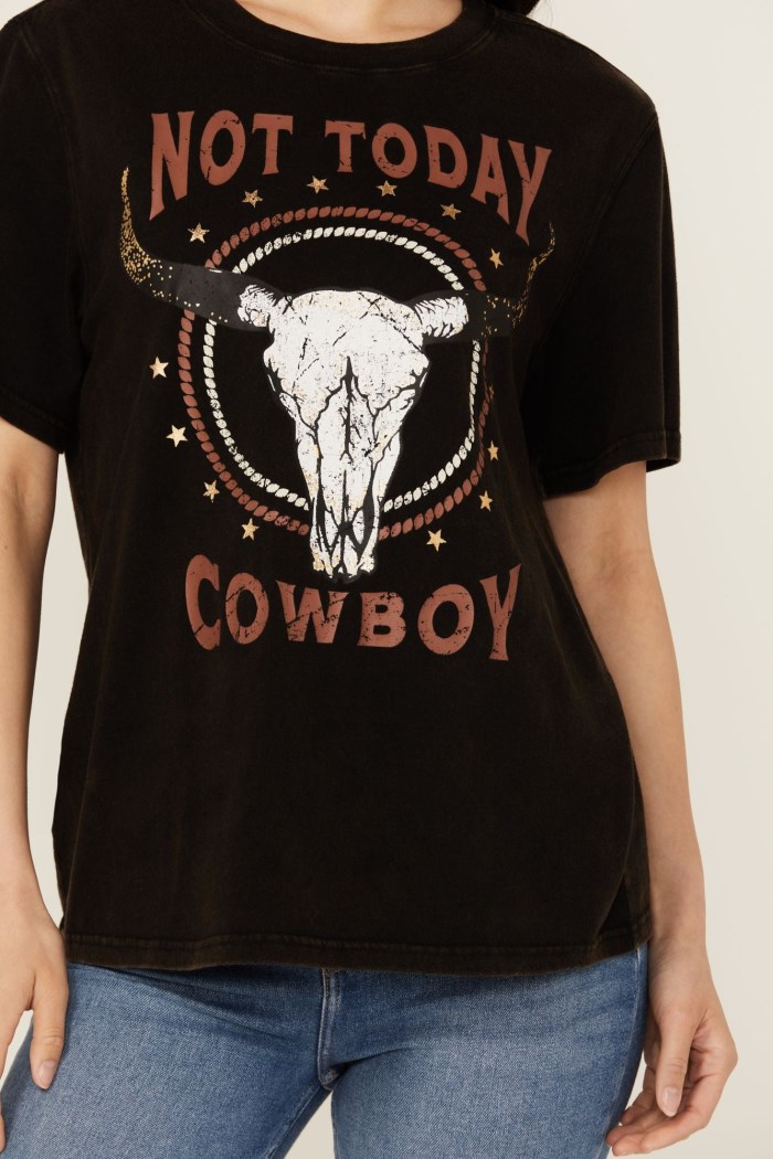 Promotion Idyllwind Women's Not Today Cowboy Boyfriend Fit Short Sleeve Graphic Tee | Black
