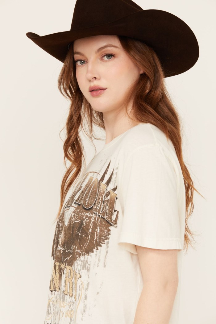 Promotion Idyllwind Women's Rock & Roll Country Soul Short Sleeve Graphic Tee | Ivory