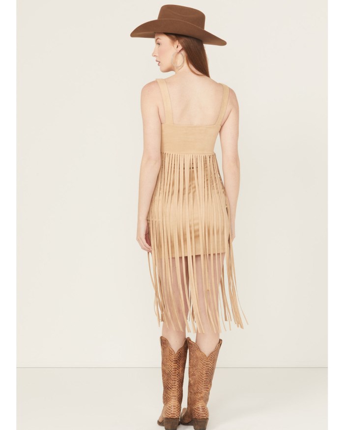 Promotion Idyllwind Women's Ramsey Concho Trim Faux Suede Mini Dress | Khaki