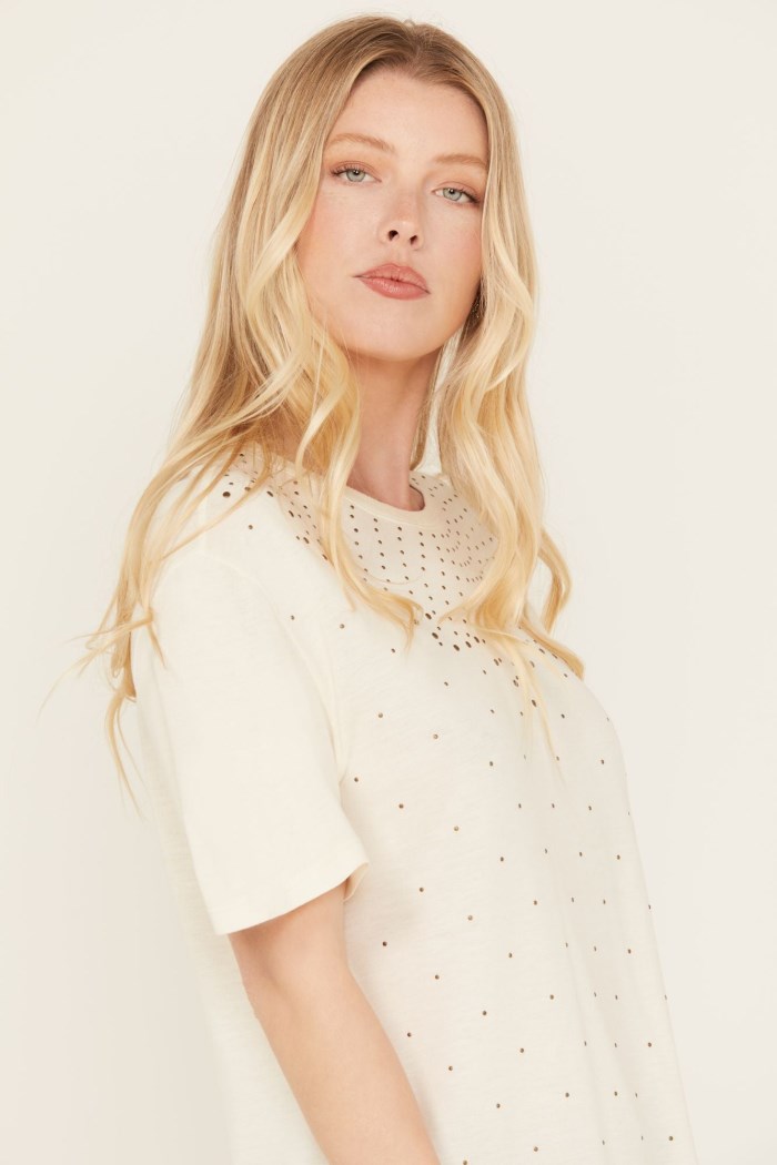 Promotion Idyllwind Women's Fannie Studded Tee | Ivory