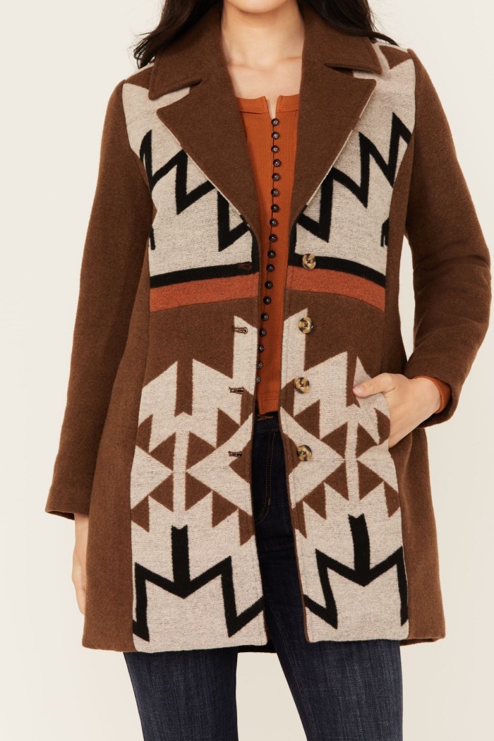 Promotion Idyllwind Women's Winton Southwestern Print Button-Down Coat | Caramel