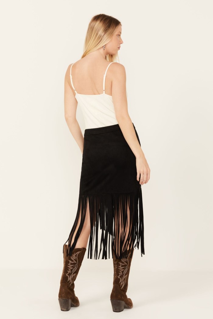 Promotion Idyllwind Women's Shiloh Asymmetrical Faux Suede Skirt | Black