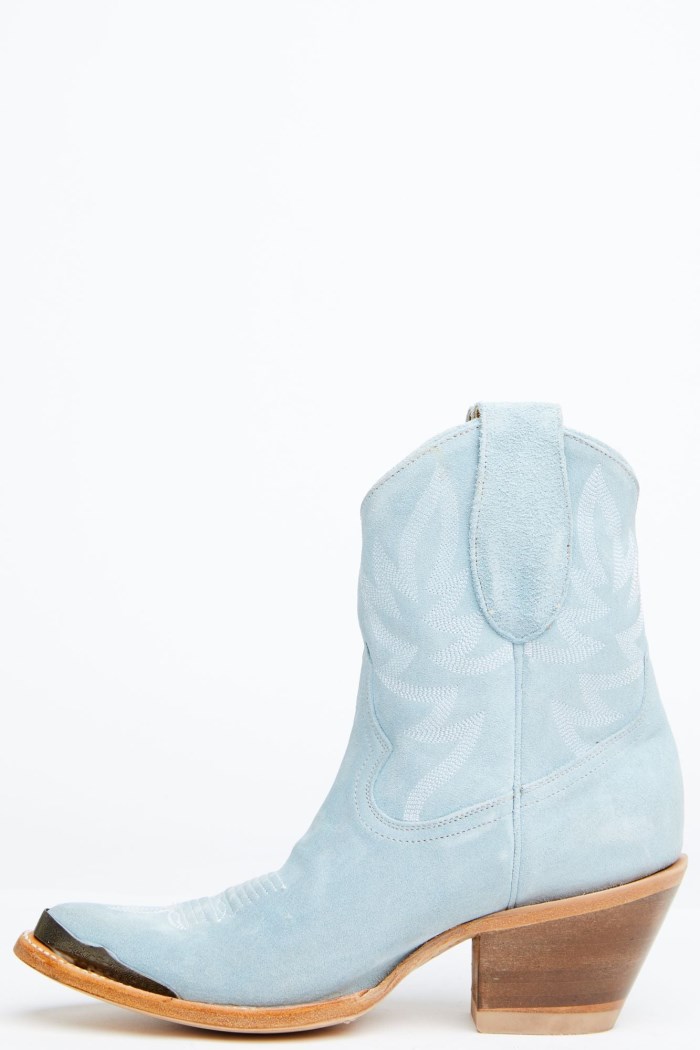 Promotion Idyllwind Women's Wheels Blue Suede Western Booties - Round Toe | Light Blue