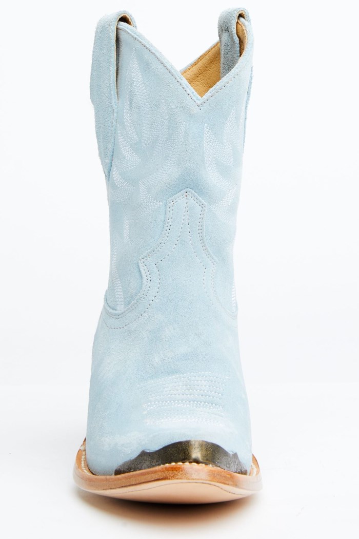 Promotion Idyllwind Women's Wheels Blue Suede Western Booties - Round Toe | Light Blue