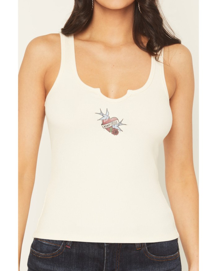 Promotion Idyllwind Women's Mama Tried Ribbed Graphic Tank | Cream