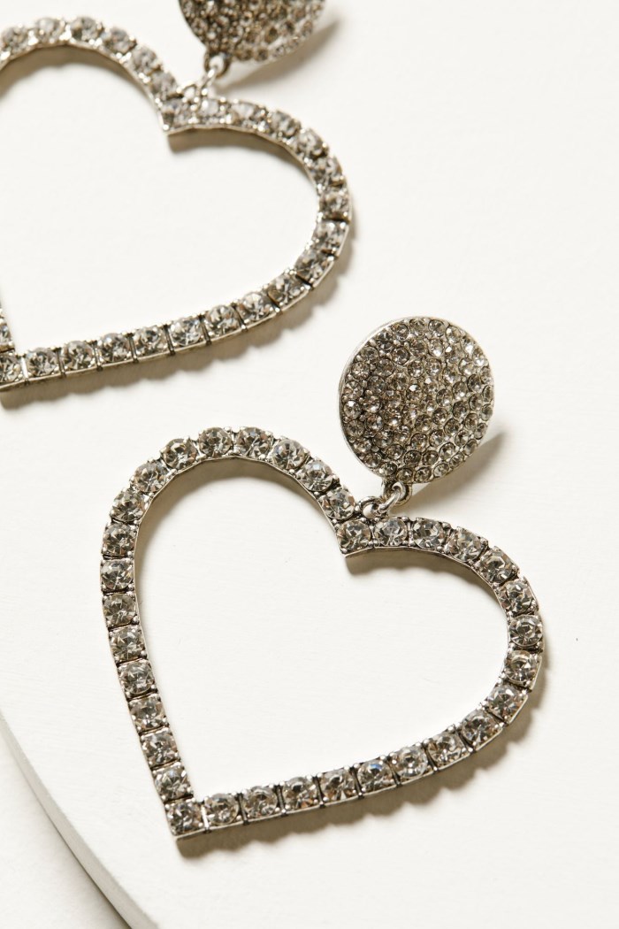 Promotion Idyllwind Women's Jeanette Heart Rhinestone Earrings | Silver