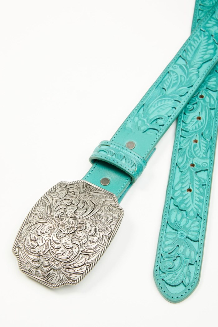 Promotion Idyllwind Women's Westerly Drive Turquoise Tooled Belt | Turquoise
