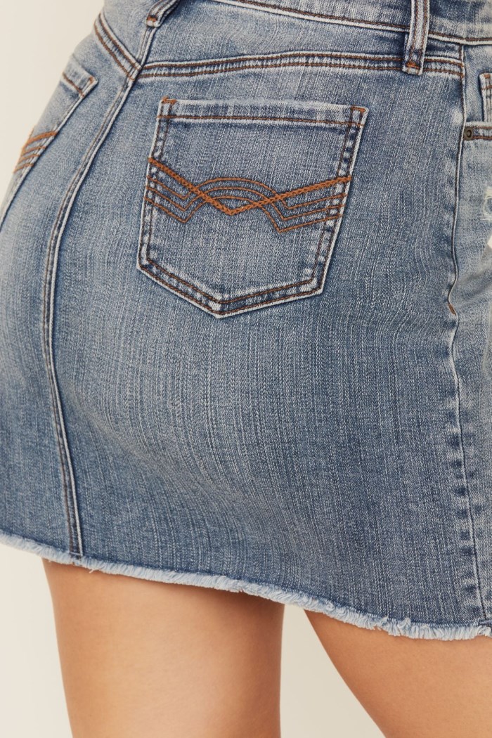 Promotion Idyllwind Women's Ivywood Medium Wash Super Stretch Denim Mini Skirt | Medium Wash