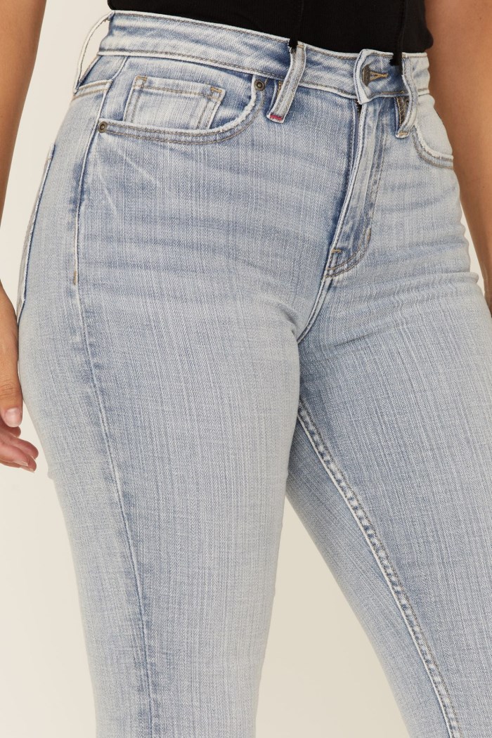 Promotion Idyllwind Women's Light Wash Mustang High Risin Released Hem Flare Jeans | Light Blue