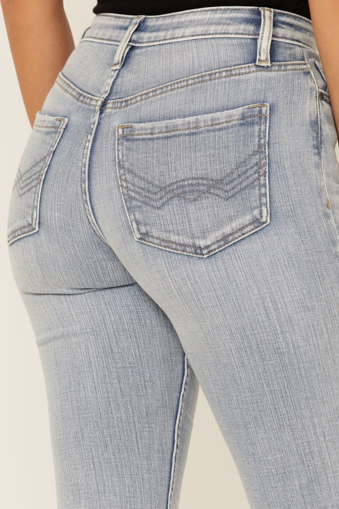 Promotion Idyllwind Women's Light Wash Mustang High Risin Released Hem Flare Jeans | Light Blue