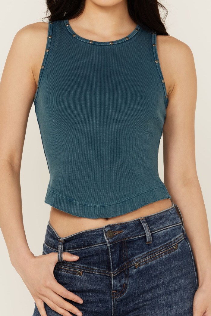 Promotion Idyllwind Women's Ribbed Studded Tank | Indigo